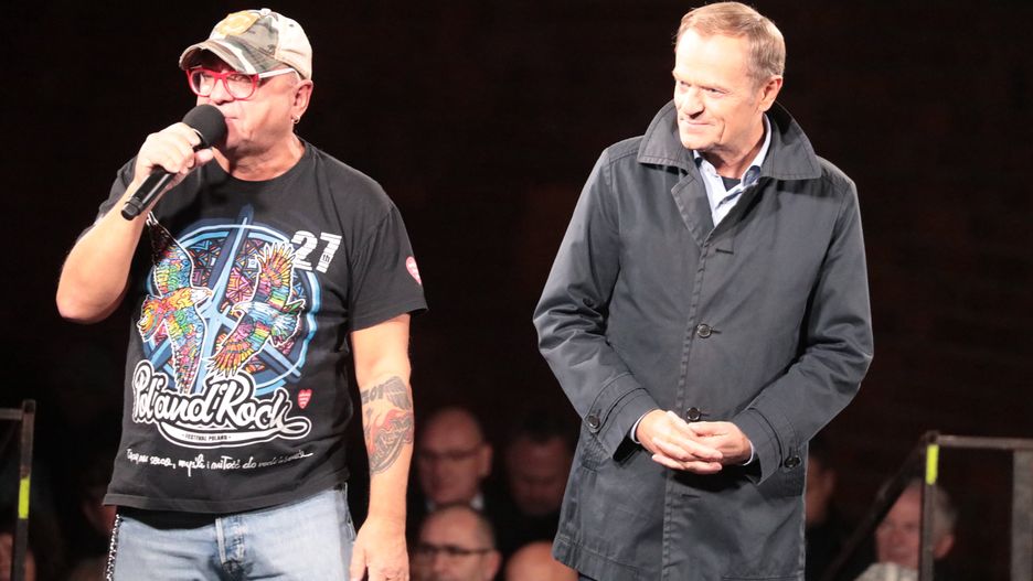 Jerzy Owsiak i Donald Tusk