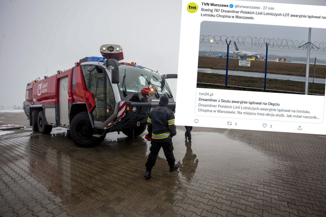 Awaryjne lądowanie na Okęciu. "Zapach spalenizny w kabinie" 