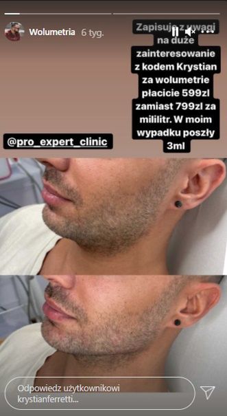 Zdjęcie na instagramowej relacji Krystiana