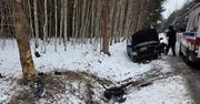 Strzelce: Samochód uderzył w drzewo. Do szpitala trafiły dwie osoby