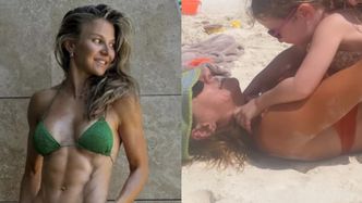Stęskniona za wakacjami Anna Lewandowska prezentuje zdjęcie w bikini z plaży. Towarzyszą jej córki