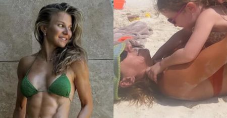 Stęskniona za wakacjami Anna Lewandowska prezentuje zdjęcie w bikini z plaży. Towarzyszą jej córki