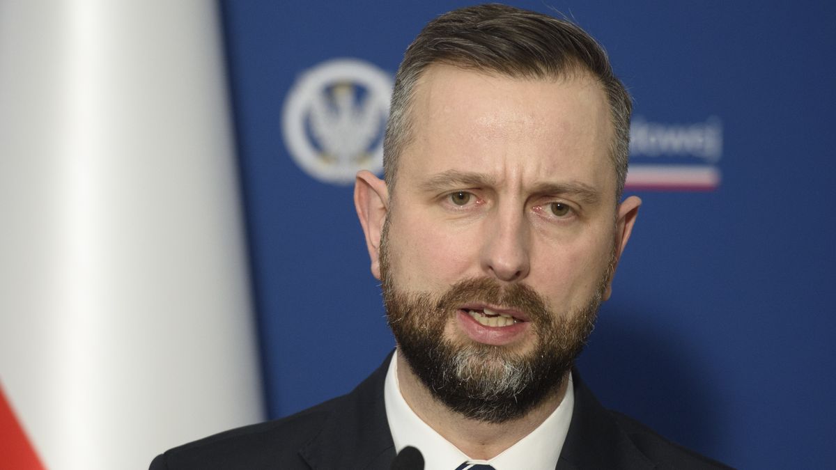 Polish Deputy Prime Minister and Defence Minister, Wladyslaw Kosiniak-Kamysz speaks during a press conference with his Slovakian counterpart, Deputy Prime Minister and Minister of Defence, Robert Kalinak during a bilateral meeting on February 24, 2025 in Warsaw, Poland.