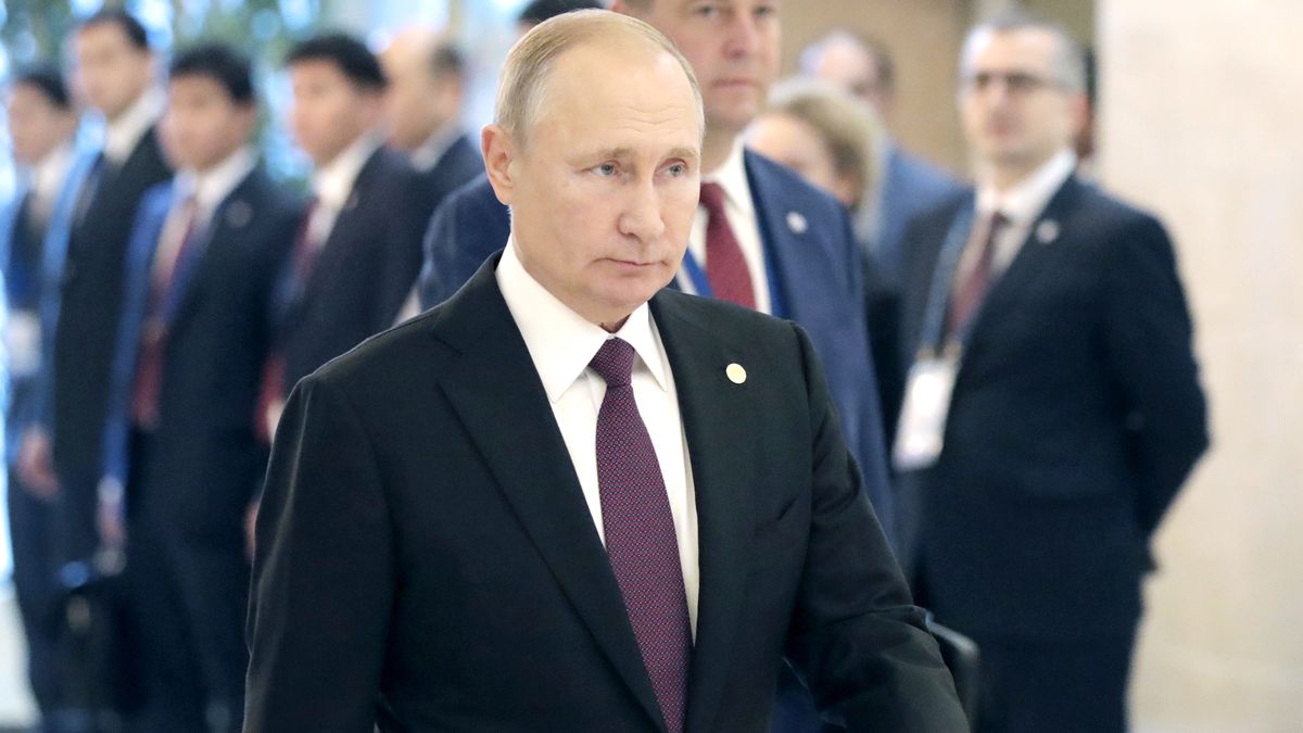 ASHGABAT, TURKMENISTAN - OCTOBER 11, 2019: Russia's President Vladimir Putin ahead of a meeting of the Council of CIS Heads of State. Mikhail Metzel/TASS (Photo by Mikhail Metzel\TASS via Getty Images)