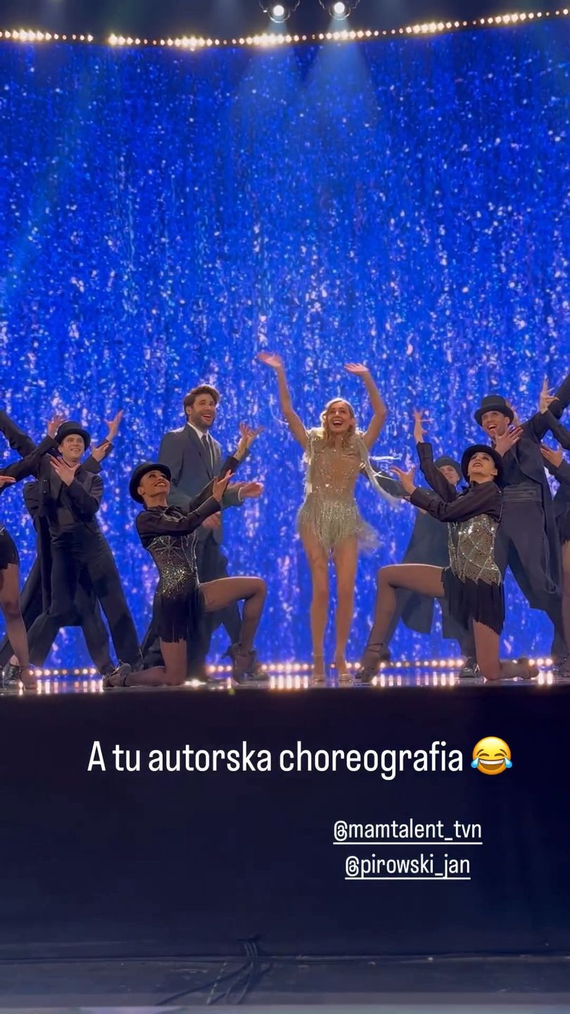 Agnieszka Woźniak-Starak i Jan Pirowski na planie "Mam talent!"