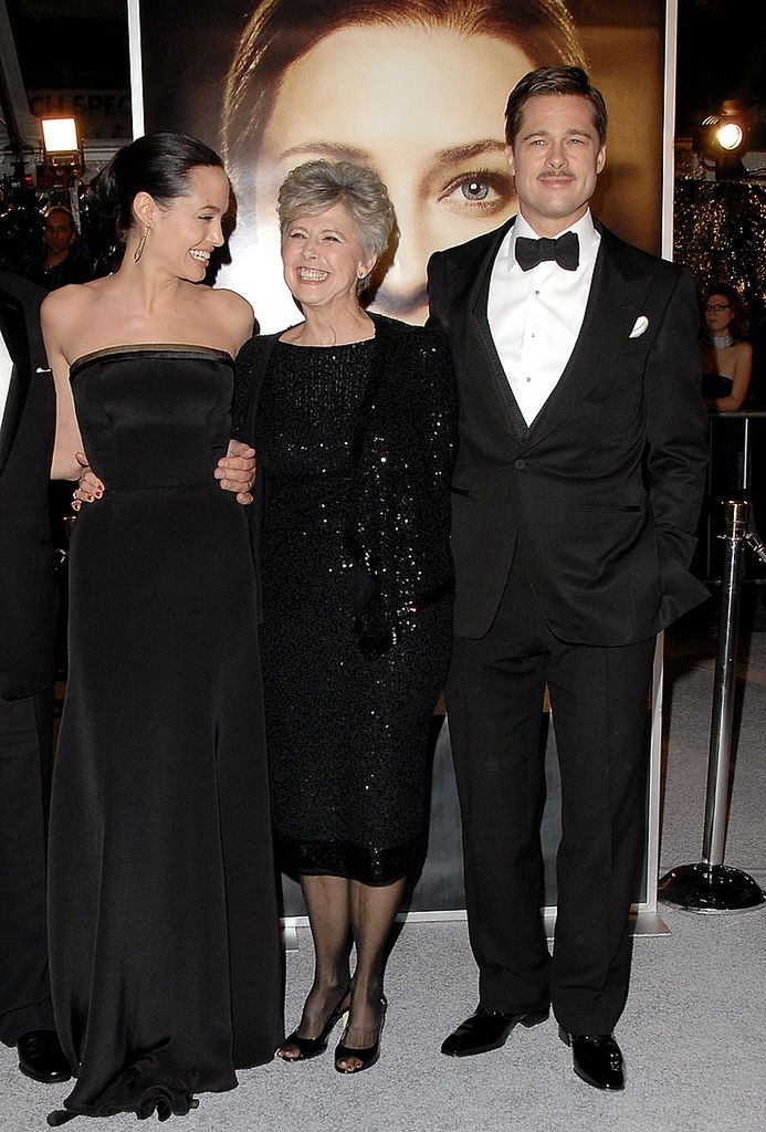 Angelina Jolie and Brad Pitt with their mom