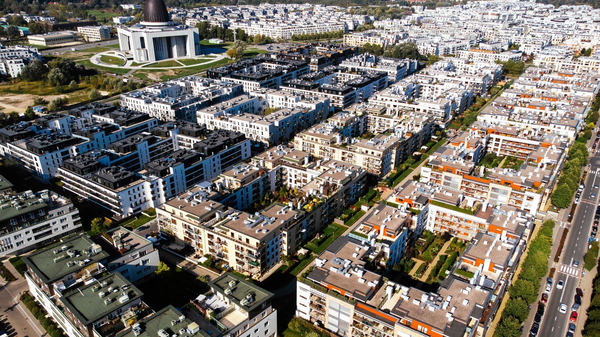 Miasteczko Wilanów z lotu ptaka