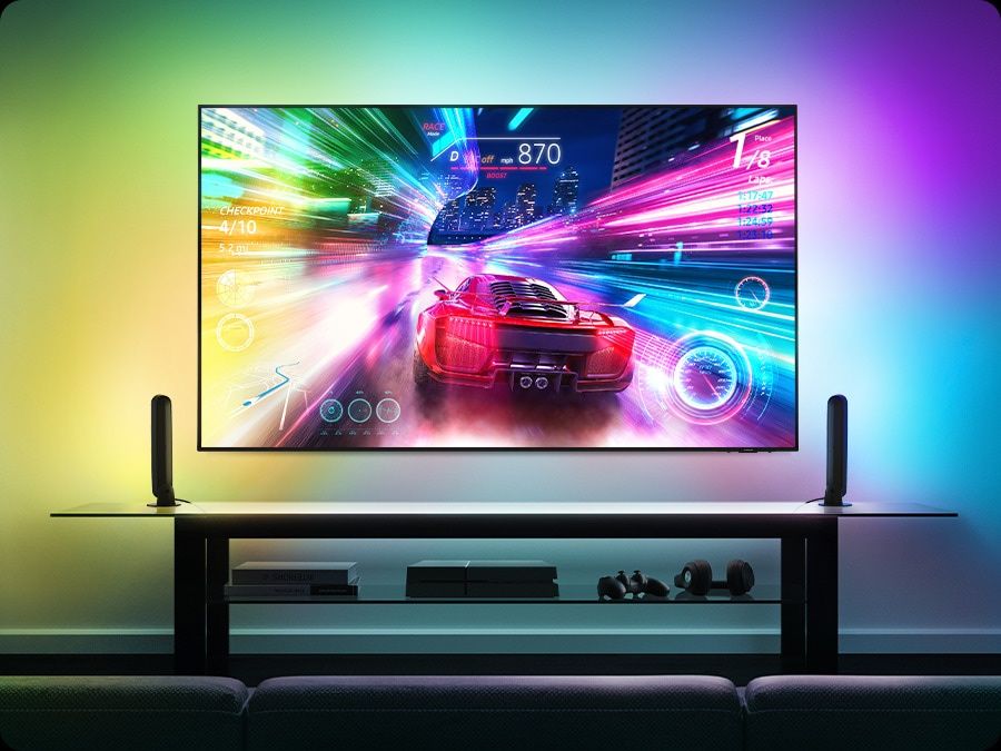 W telewizorach Samsung QD-OLED znajduje się opcja Hue Sync