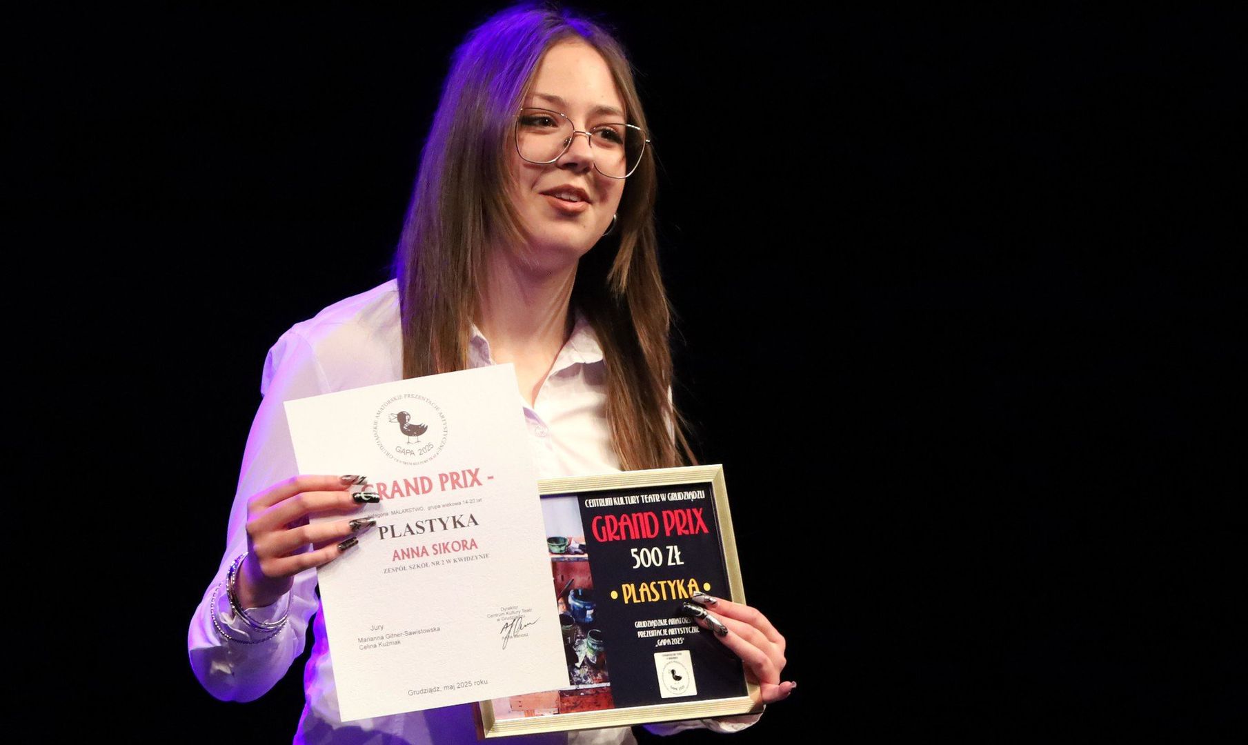 W kategorii plastycznej Grand Prix zdobyła Anna Sikora, 16 -latka z Zespołu Szkół w Kwidzynie.  