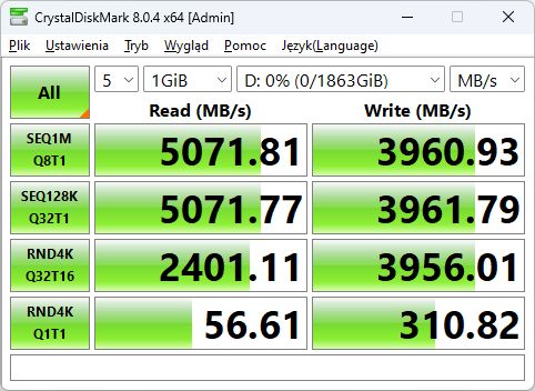 Kioxia Exceria G3 2TB - CrystalDiskmark