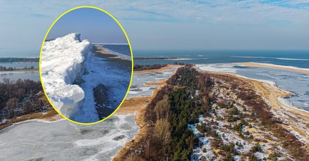 Zjawiskowy widok nad Bałtykiem. W Mikoszewie pojawiły się gigantyczne torosy