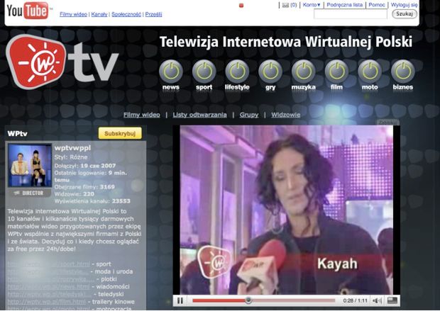Telewizja Wirtualnej Polski na YouTube 1