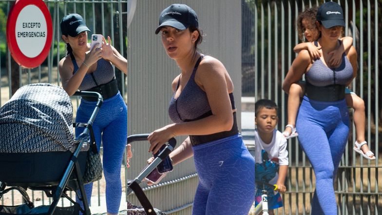 Georgina Rodriguez spaceruje po Madrycie w obcisłym sportowym stroju 