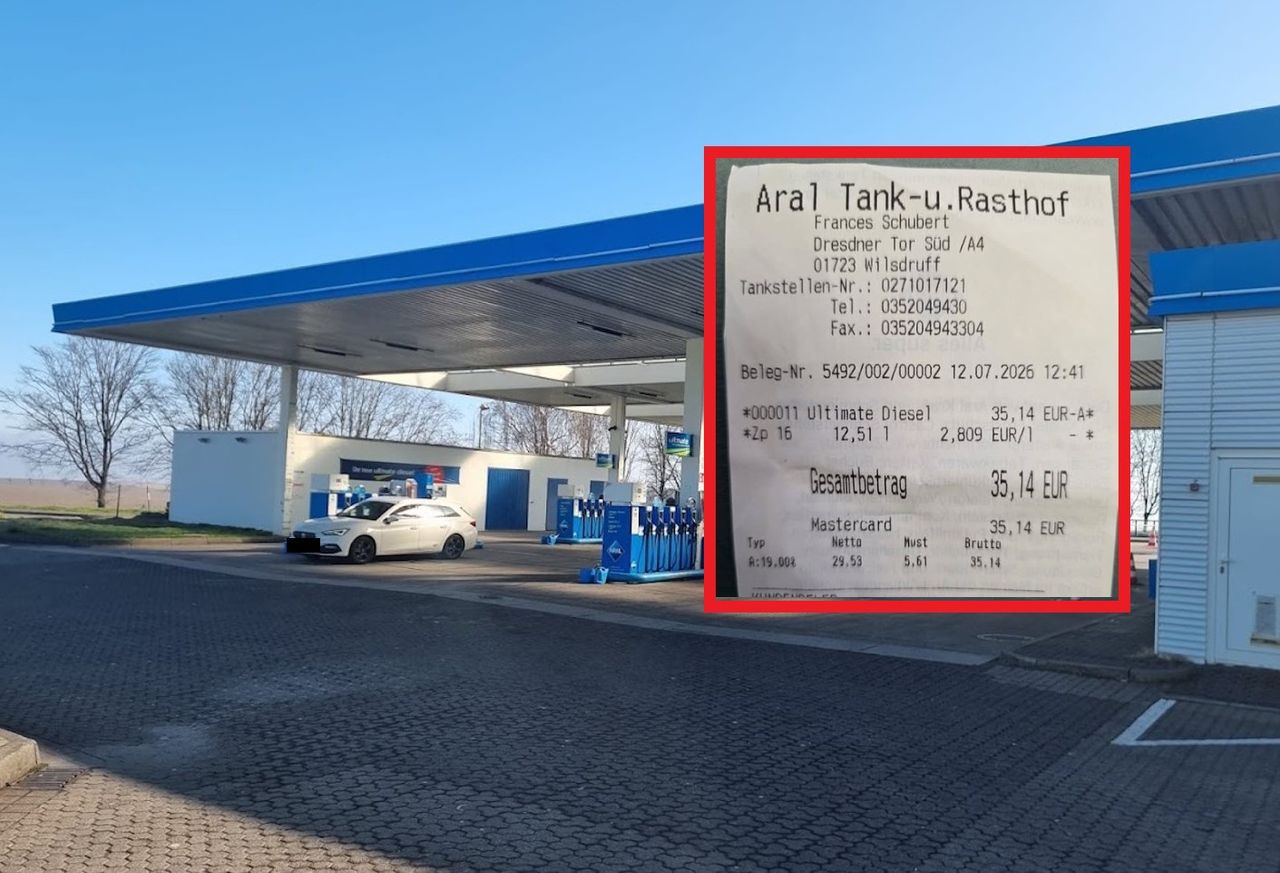 Polak pokazał "paragon grozy" z niemieckiej stacji paliw. Spójrzcie na cenę diesla