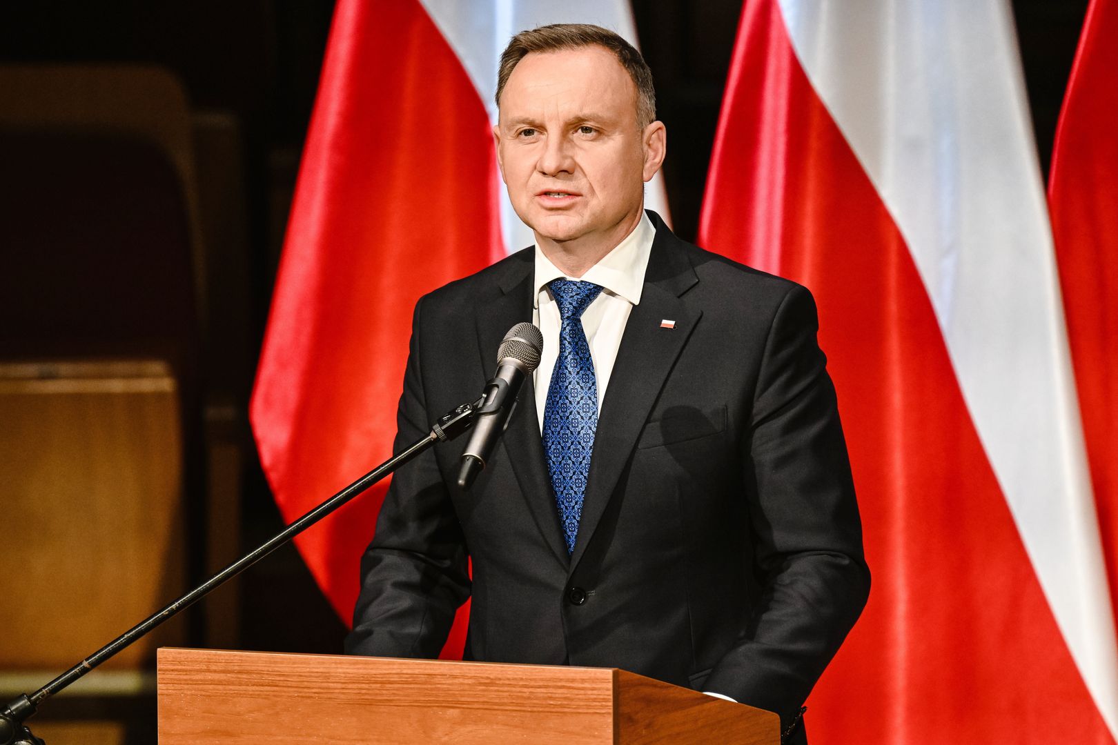 Andrzej Duda
Gda�sk, 15.06.2023. Prezydent Andrzej Duda podczas inauguracji XXXVII Zjazdu Polskiego Towarzystwa Pediatrycznego, 15 bm. w Filharmonii Ba�tyckiej w Gda�sku. (mr) PAP/Marcin Gadomski
Marcin Gadomski
38 38., Filharmonii Ba�tyckiej, inauguracja, polityk, Polskie Towarzystwo Pediatryczne, Polskiego Towarzystwa Pediatrycznego, XXXVII, zjazd