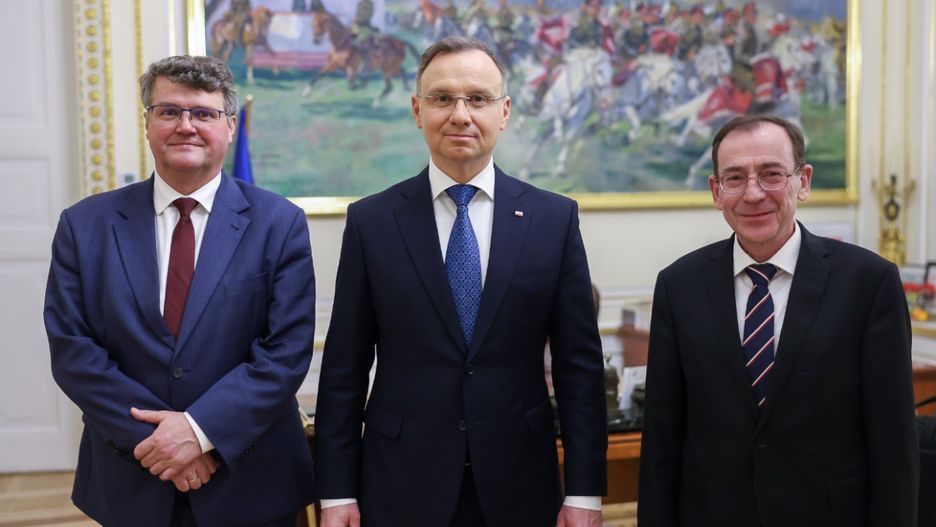 Na zdjęciu od lewej: Maciej Wąsik, Andrzej Duda, Mariusz Kamiński 
