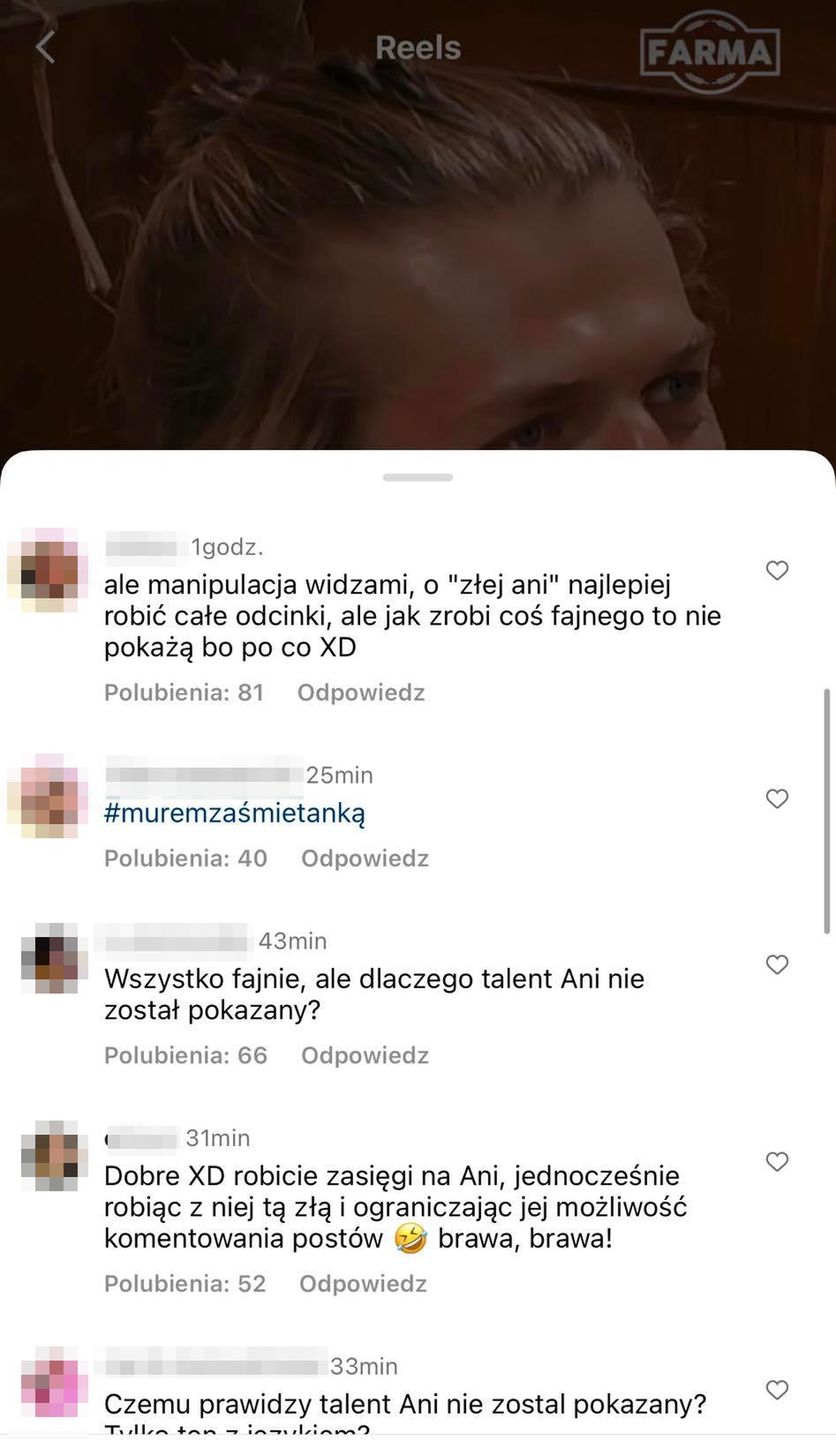 Rzekomo blokowane wpisy Anny Małysy