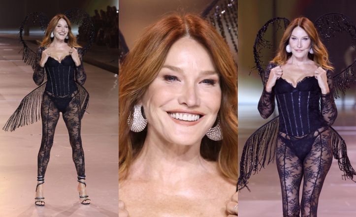 56-letnia Carla Bruni debiutuje na wybiegu w roli aniołka "Victoria's Secret". Jak sobie poradziła?