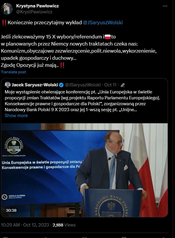 Twitter Krystyny Pawłowicz