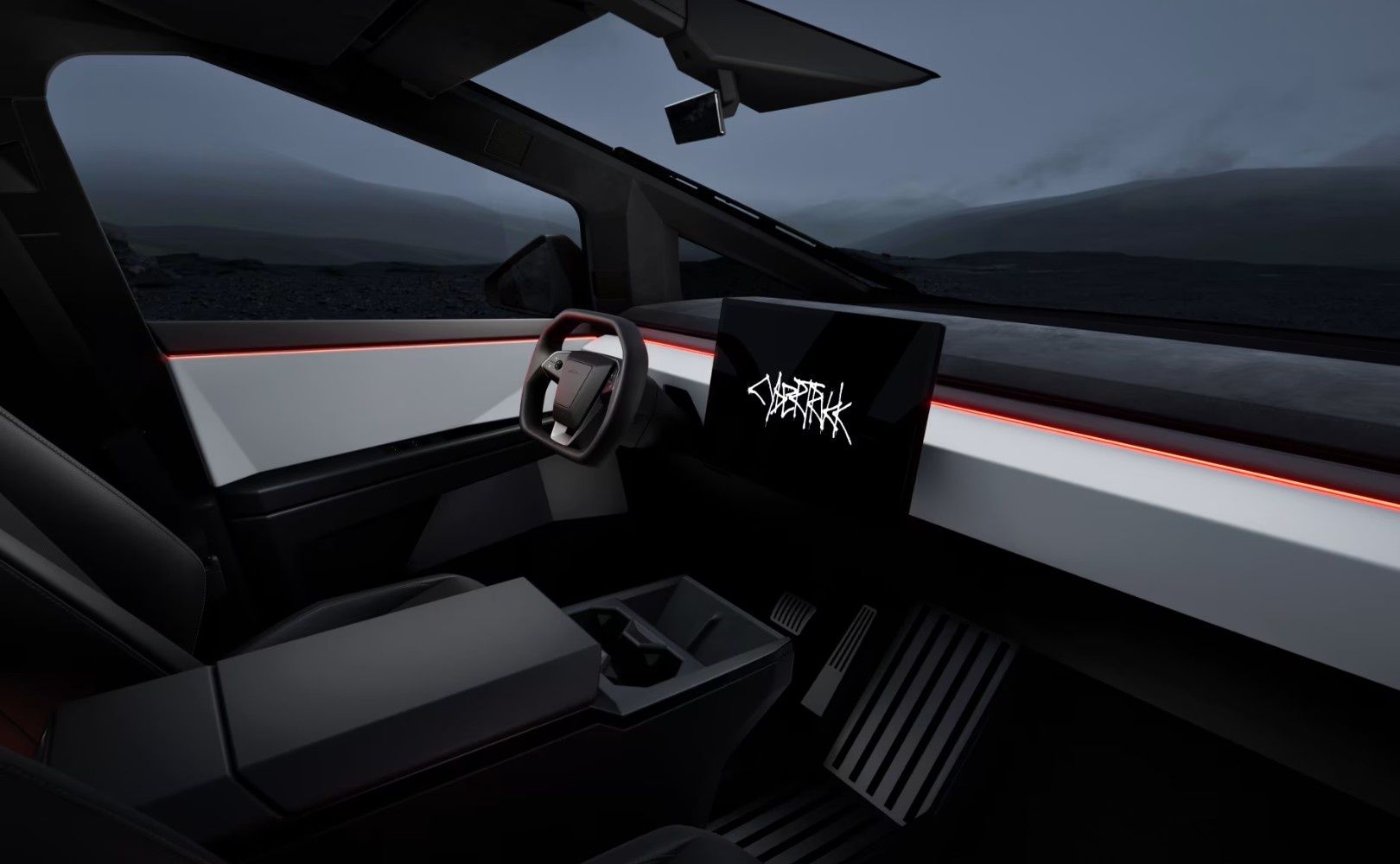 Wnętrze Tesli Cybertruck