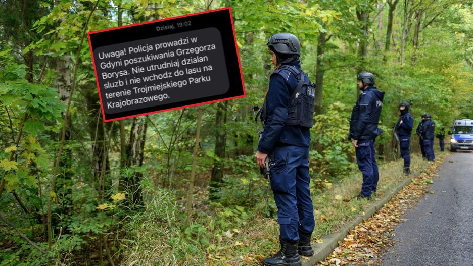 Policyjne poszukiwania Grzegorza Borysa/SMS z Rządowego Centrum Bezpieczeństwa