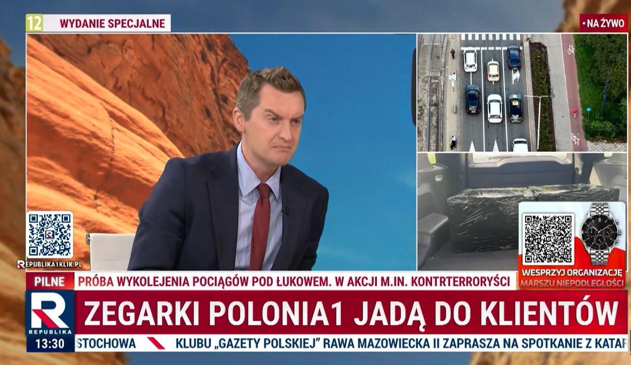 Republika sprzedaje zegarki pod marką innej stacji telewizyjnej.