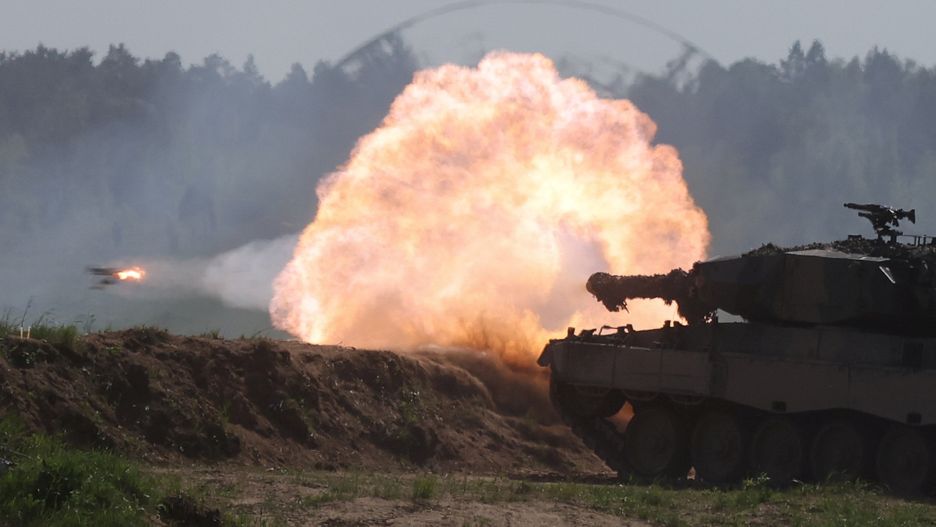 Polish Leopard 2PL tank fires during Defender Europe 2022 military exercise at the military range in Bemowo Piskie
A Polish Leopard 2PL tank fires during Defender Europe 2022 military exercise of NATO troops including French, American, and Polish troops, amid the Russian invasion of Ukraine, at the military range in Bemowo Piskie, near Orzysz, Poland May 24, 2022.,Image: 694146322, License: Rights-managed, Restrictions: , Model Release: no, Credit line: KACPER PEMPEL / Reuters / Forum
KACPER PEMPEL / Reuters / Forum
diplomacy,defence, category_code_def, category_code_europ, category_code_dip, category_code_diplomacy, category_code_defence