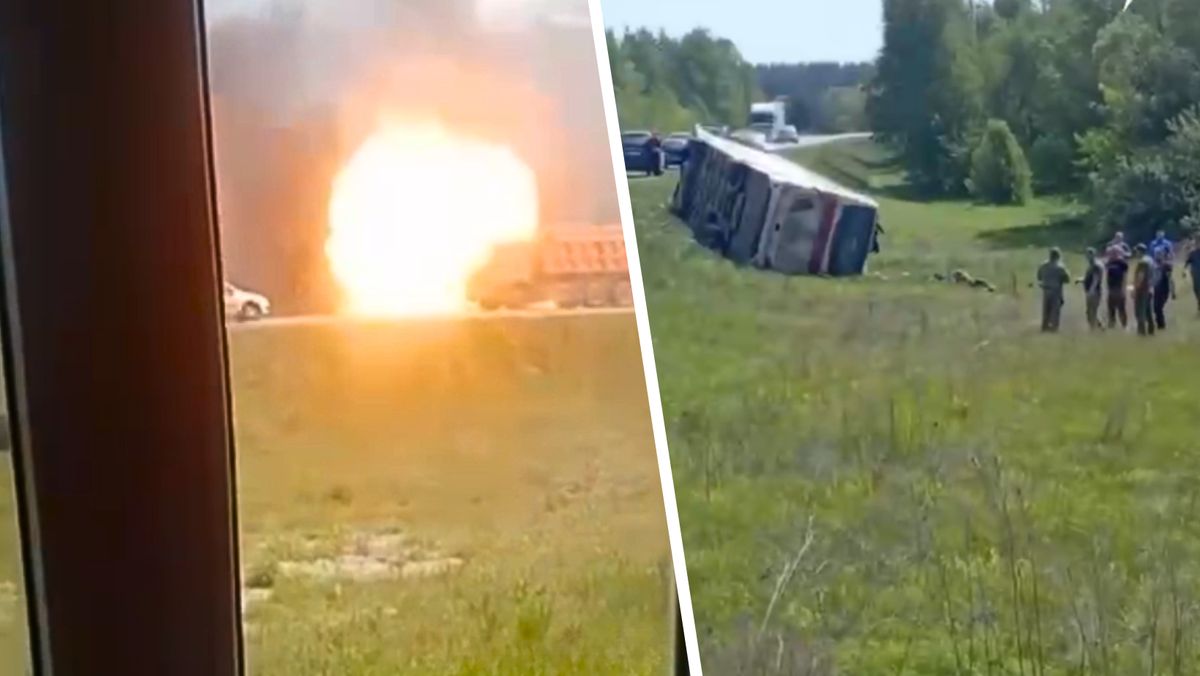 Wypadek ciężarówki z Rosjanami. Byli w drodze na front 