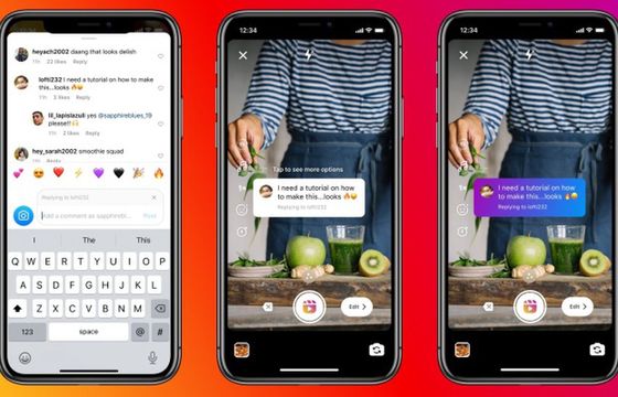 Instagram pozwala odpowiadać na komentarze za pomocą Rolek