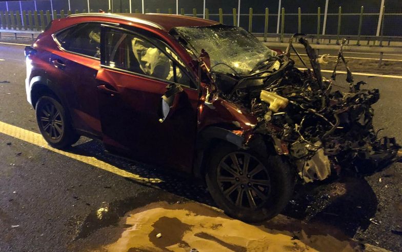 19-latek zapatrzył się w wyświetlacz lexusa. Koszmarny wypadek na A4 w Małopolsce