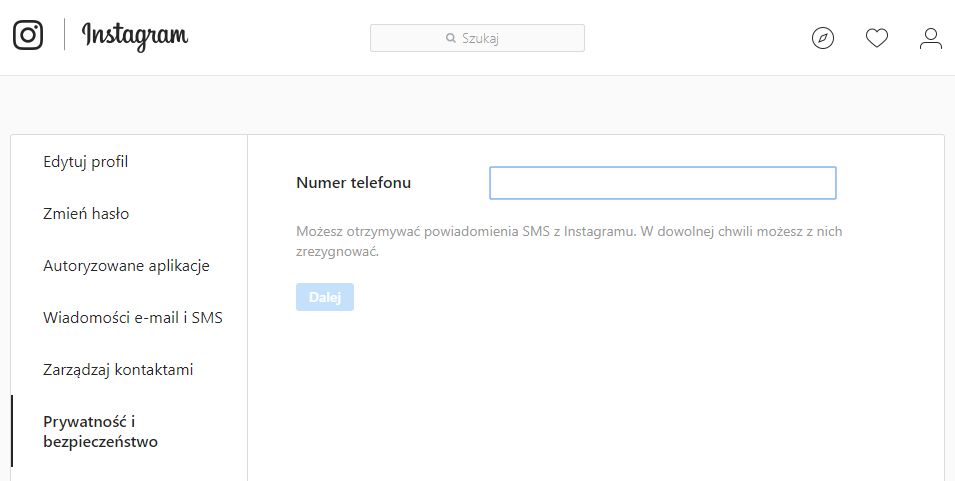 Obecnie uwierzytelnianie dwuskładnikowe na Instagramie oparte jest na wysyłaniu dodatkowego kodu SMS-em.