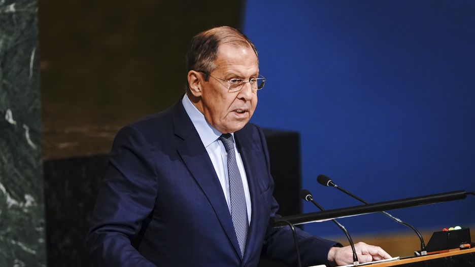 NEW YORK, UNITED STATES - 2022/09/24: Sergey Lavrov, Foreign Minister of Russian Federation speaks during 77th General Assembly session at UN Headquarters. (Photo by Lev Radin/Pacific Press/LightRocket via Getty Images)