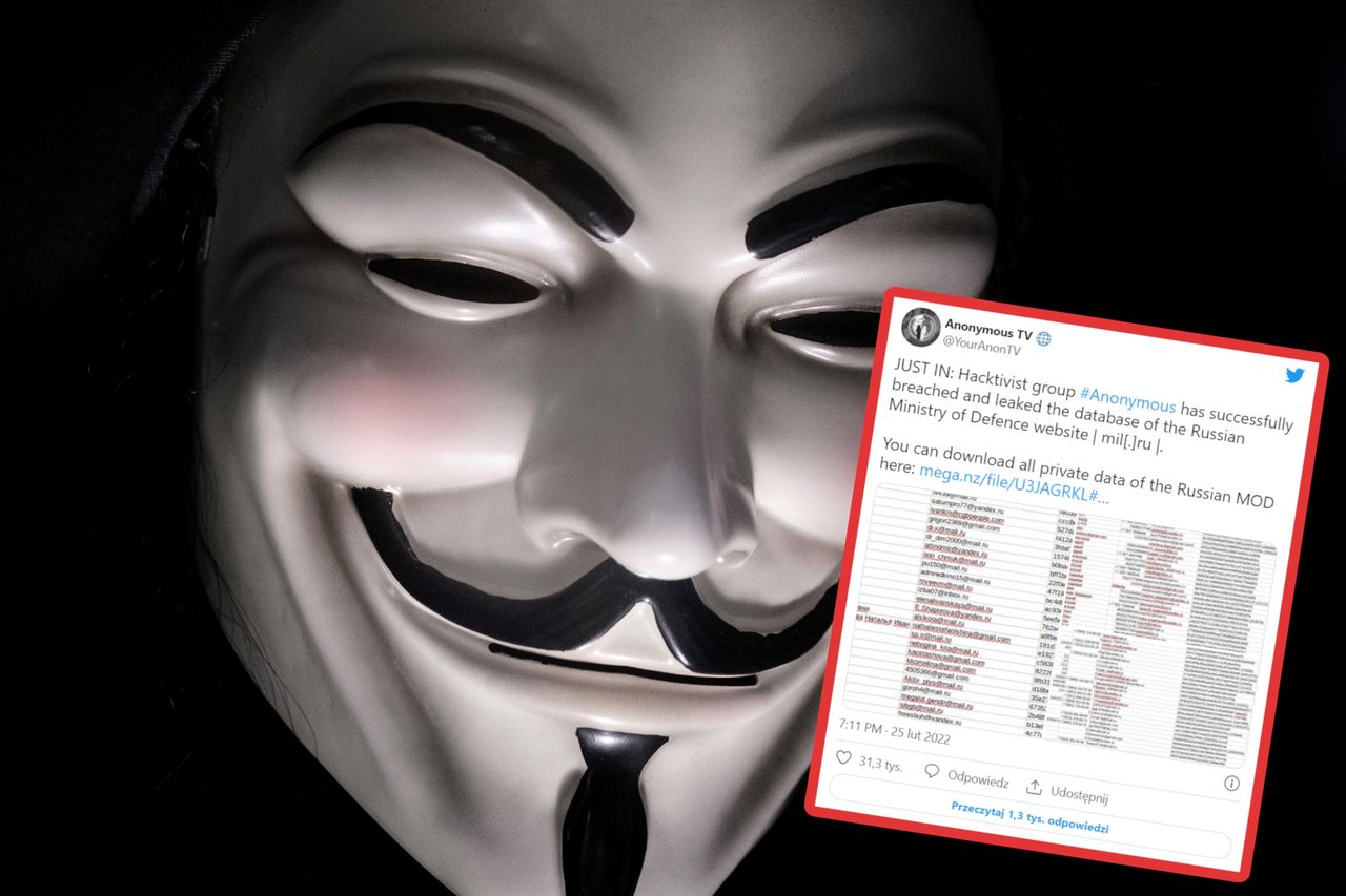 Anonymous deklarują przejęcie baz danych Rosji