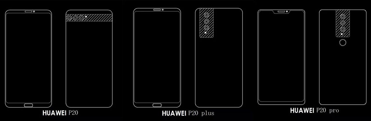 Tak mają prezentować się modele z linii Huawei P20