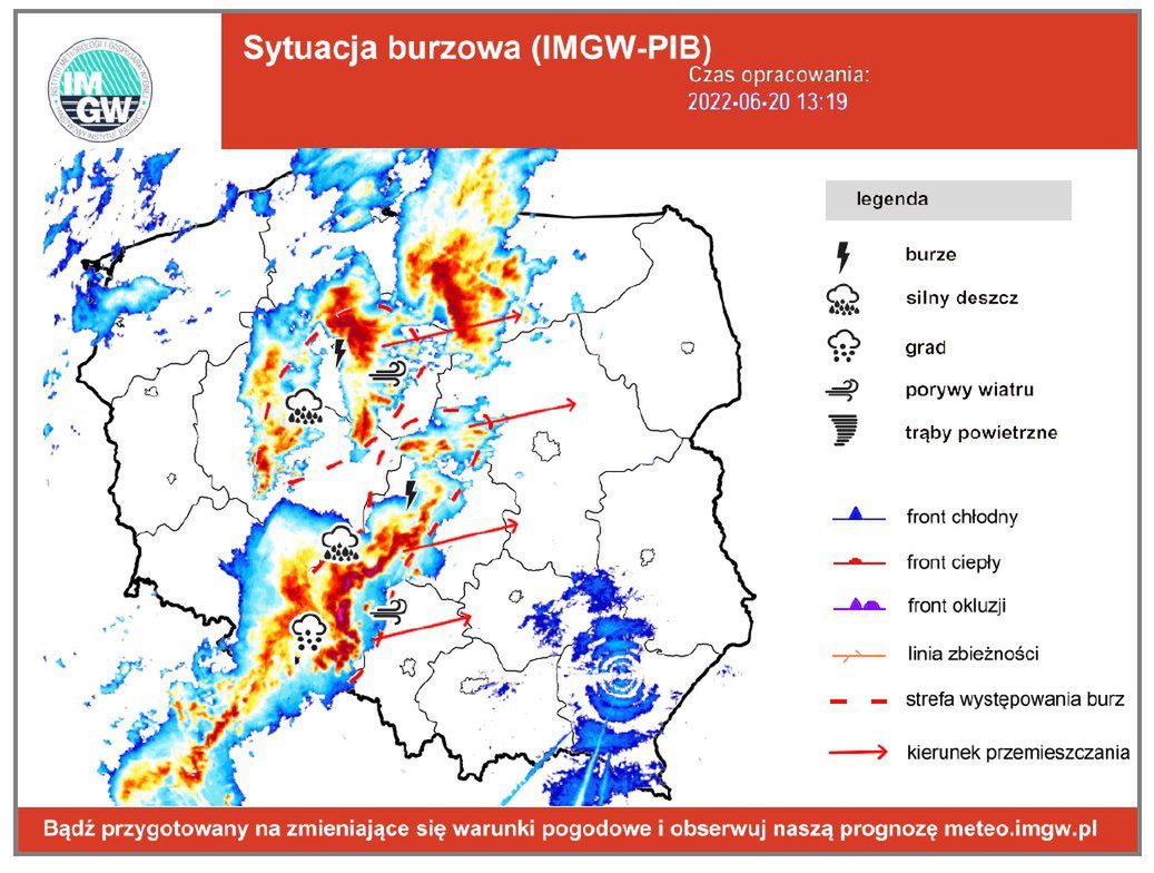 IMGW - Strefa burz