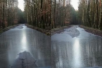 Droga do pracy zmieniła się w strumień. Wszystko nagrał