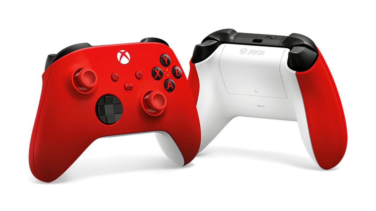 Biało-czerwony kontroler Xbox