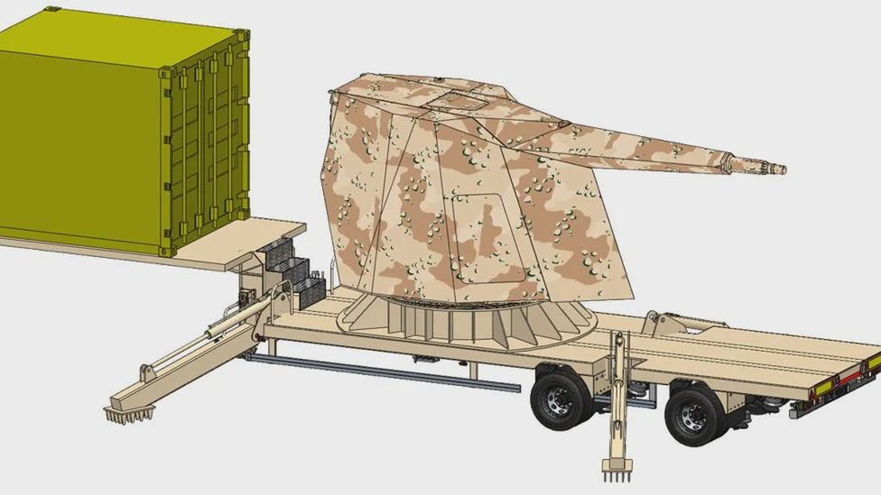 Wizualizacja systemu Histryx 76 ADS opartego o armatę morską
