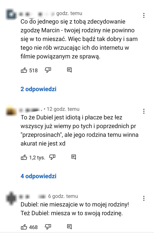 Internauci MIAŻDŻĄ Marcina Dubiela za łzawy film, w którym pokazał mamę i rodzeństwo: "Jak można wykorzystywać własną rodzinę"