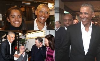 Roześmiany Barack Obama z córką na Broadwayu (ZDJĘCIA)