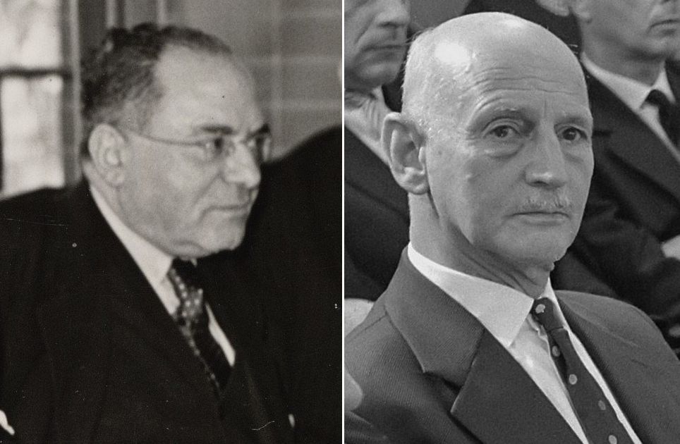 Po lewej Arnold van den Bergh, po prawej Otto Frank