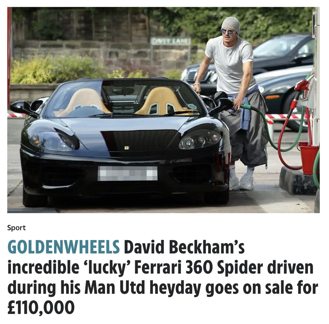 David Beckham sprzedaje Ferrari