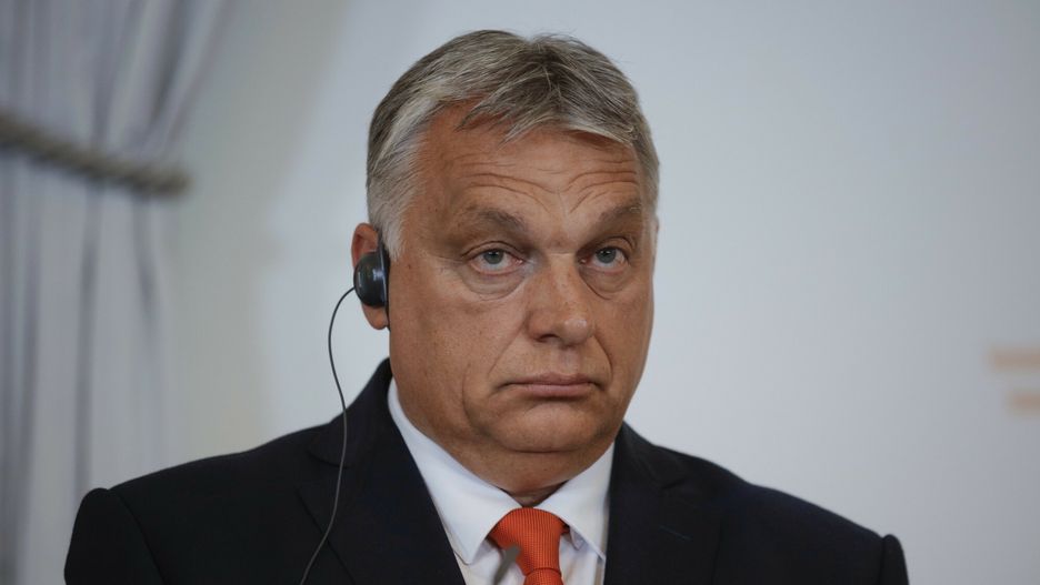 arch52
Hungarian Prime Minister Viktor Orban addresses the media during a joint press conference with Austrian Chancellor Karl Nehammer in Vienna, Austria, Thursday, July 28, 2022. (AP Photo/Theresa Wey)
AP