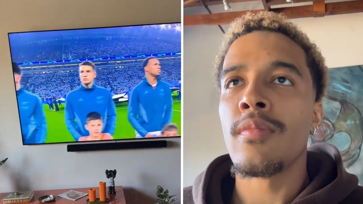 Na zdjęciu: Jeremy Sochan oglądający mecz Arsenalu