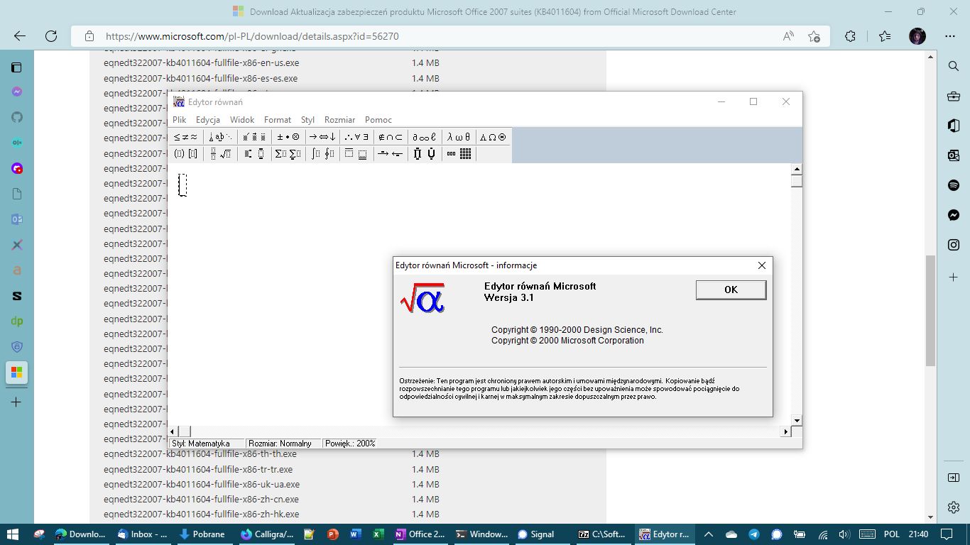 Archaiczny Edytor Równań
