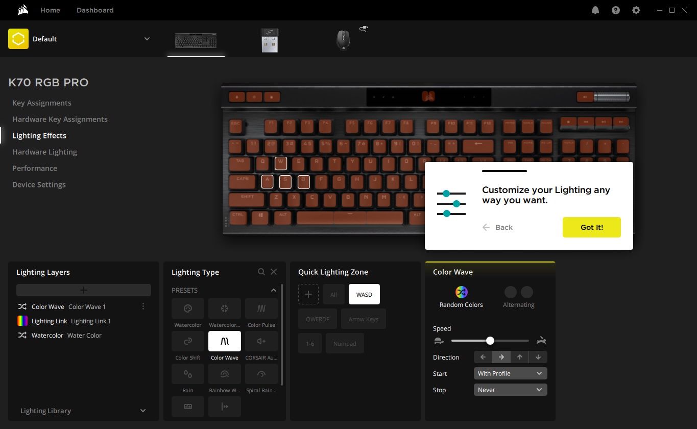 Corsair K70 RGB Pro - samouczek ustawień podświetlenia