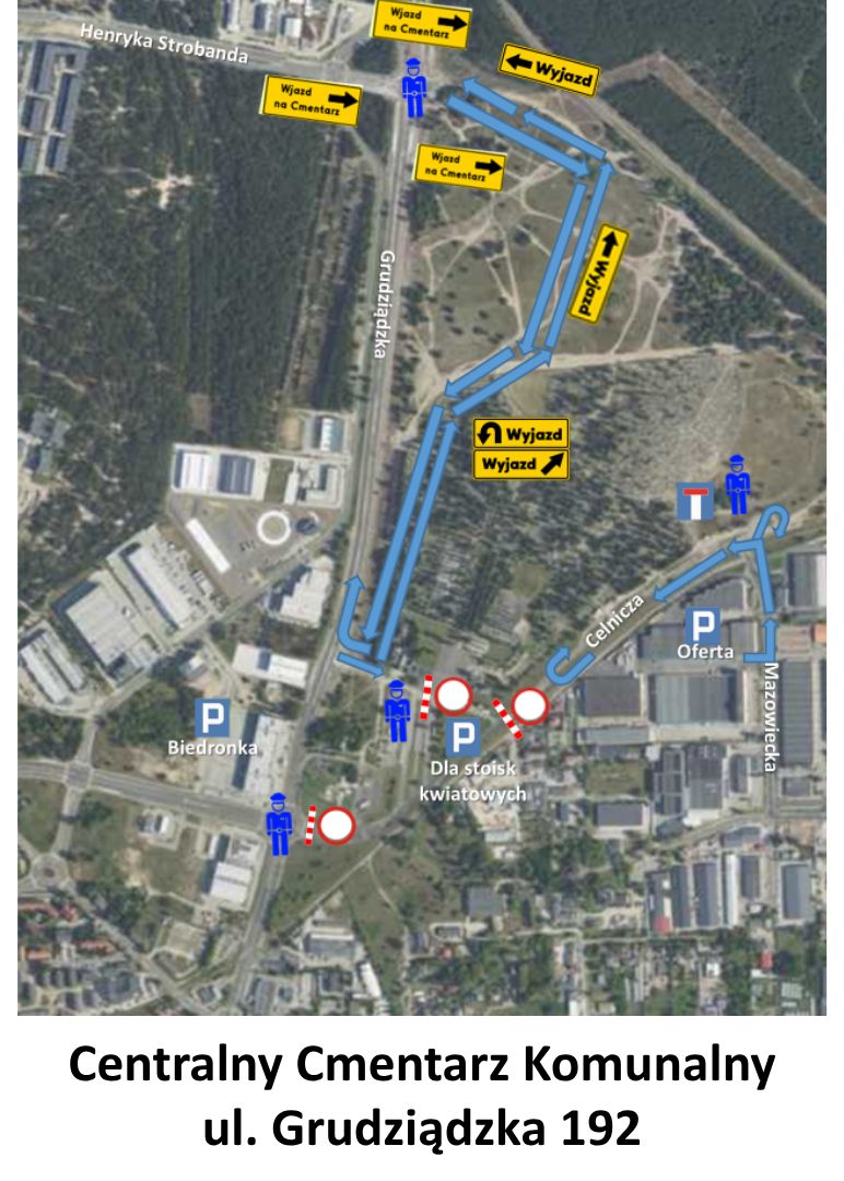 Zmiany w organizacji ruchu przy Centralnym Cmentarzu Komunalnym.