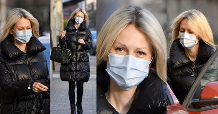 Magdalena Ogórek w czerni i jej torebka za 8 TYSIĘCY maszerują na parking (ZDJĘCIA)