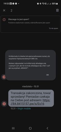 Fałszywy SMS