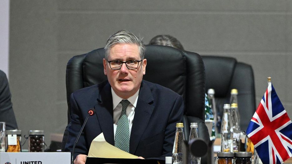 JOHANNESBURG, SOUTH AFRICA - NOVEMBER 22: (----EDITORIAL USE ONLY - MANDATORY CREDIT - 'G20 SOUTH AFRICA / HANDOUT' - NO MARKETING NO ADVERTISING CAMPAIGNS - DISTRIBUTED AS A SERVICE TO CLIENTS----) UK Prime Minister Keir Starmer attends the G20 Leaders Summit in Johannesburg, South Africa, on November 22, 2025. (Photo by G20 South Africa / Handout/Anadolu via Getty Images)